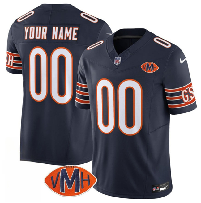 Men's Navy Chicago Bears Active Player Custom 2025 F.U.S.E. With VMH Patch Vapor Untouchable Limited Stitched Football Jersey